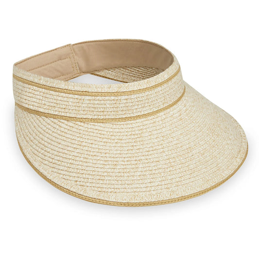 Lily Visor - White/Beige Stripe